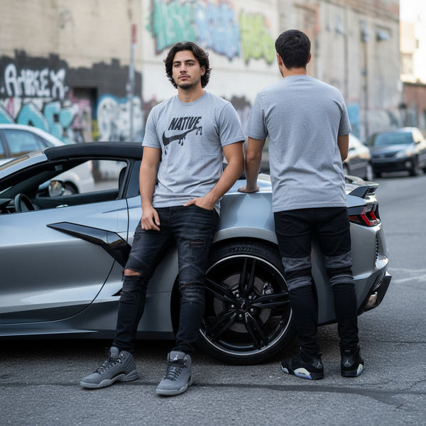 *NATIVE* ~DRIP~ (GREY) SHORT SLEEVE T-SHIRTS