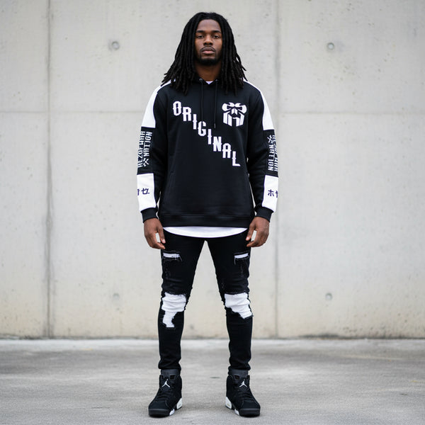 *REZOFWAR NATION* *ORIGINAL* Luxury cut & sew embroidery embellished pullover hoodies