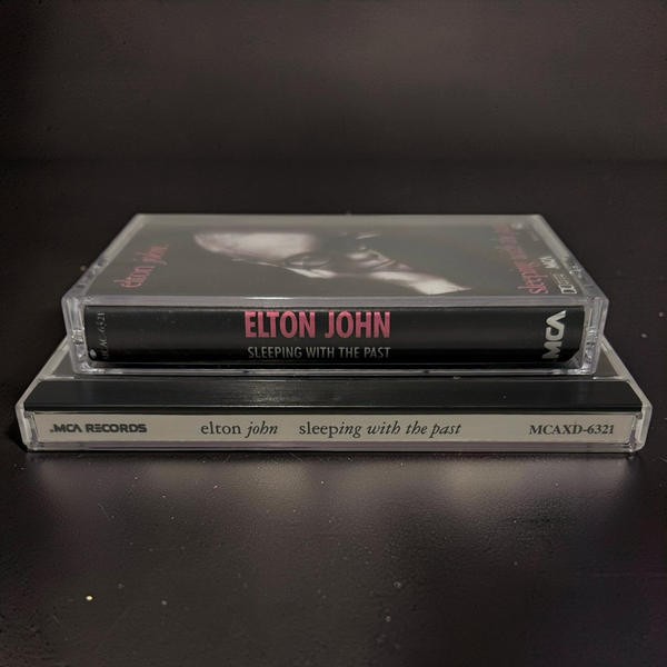 •ELTON JOHN ~ SLEEPING WITH THE PAST• ~1989 OG CANADIAN PRESSINGS~ (CD & CASSETTE TAPE)