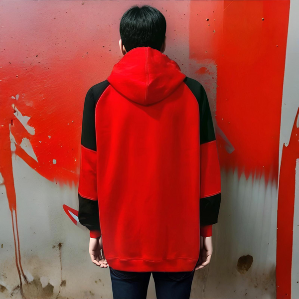 ^JORDAN 23^ (RED-BLACK) CUT & SEW / EMBROIDERED LUXURY CUSTOM HOODIES