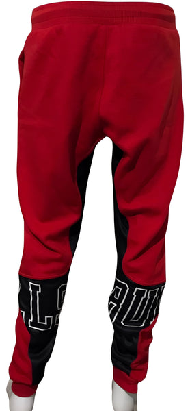 ^BULLS^ (RED-MULTI) *CUT & SEW* LUXURY JOGGER SWEATPANTS