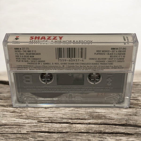 •SHAZZY - ATTITUDE: A HIP HOP RAPSODY• ~1990 OG PRESSING~ (CASSETTE TAPE)