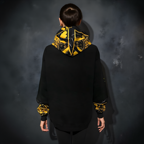 •QUEEN OF HEARTS• LUXURY *GOLD* PULLOVER HOODIES (CUT & SEW) (EMBROIDERED LOGO)