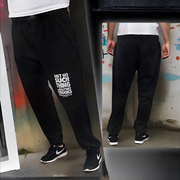 ^CROOKS & CASTLES^ (BLACK) ~NO HALFWAY CROOKS~ KNIT SWEATPANTS