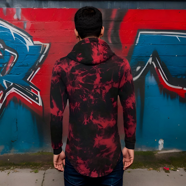 ^CAMP CLOTHING CO.^ *SAVAGE* 3D FOIL PRINT ACID WASH PULLOVER HOODIES