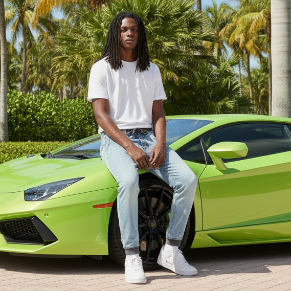 *DNMX* JEANSWEAR COMPANY STRETCH DENIM JOGGER PANTS (DARK GREY CUFF / WAISTBAND)