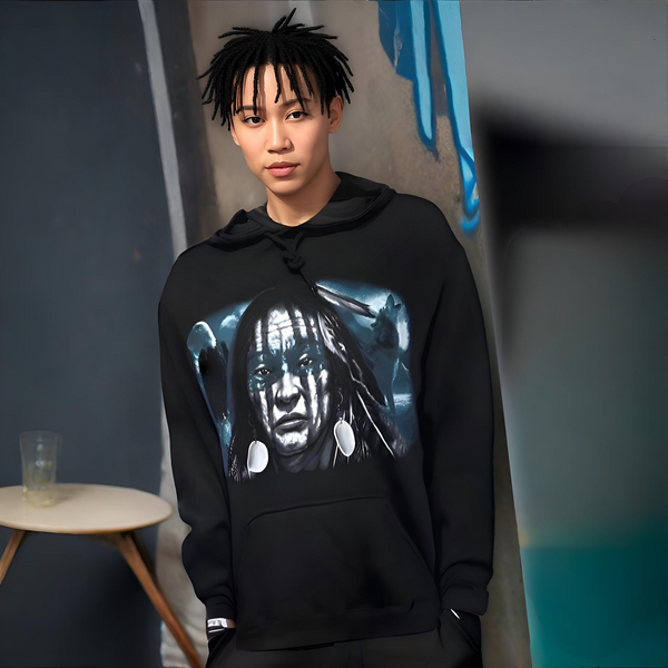 ^WARRIOR CHIEF^ (BLACK) PULLOVER HOODIES