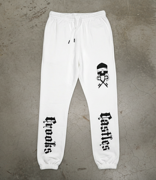 *CROOKS & CASTLES* (WHITE) ~GOTHIC~ SWEATPANTS