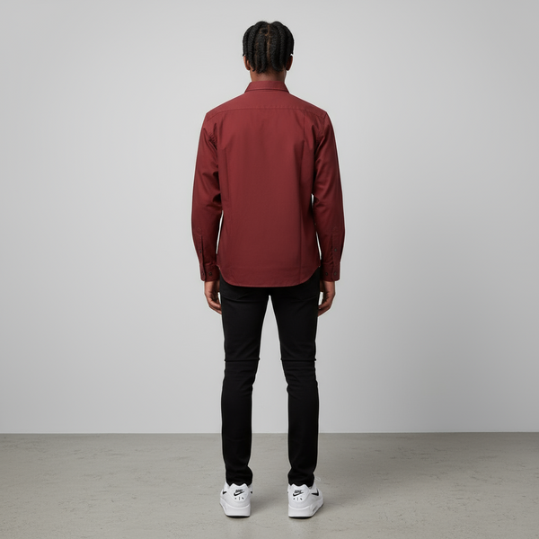 *ECKO UNLIMITED* ~WINE RED~ •LONG SLEEVE DRESS SHIRT•