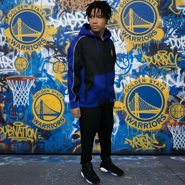 •GOLDEN STATE WARRIORS• (ZIPWAY) MEN'S GAME DAY ~BREAKAWAY~ ZIP UP HOODED SWEATSUITS