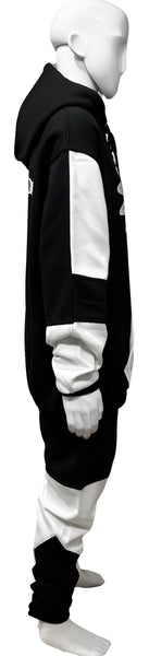 ^CHIEFIN’^ (BLACK-WHITE) HOODED JOGGER SWEATSUITS (CUT & SEW)