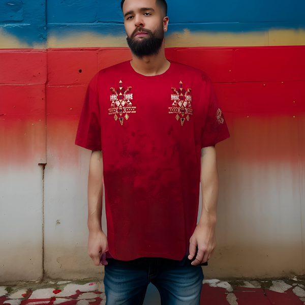 ^8IGHTH DSTRKT^ (RED) ~EMBROIDERED LOGOS~ SHORT SLEEVE T-SHIRTS