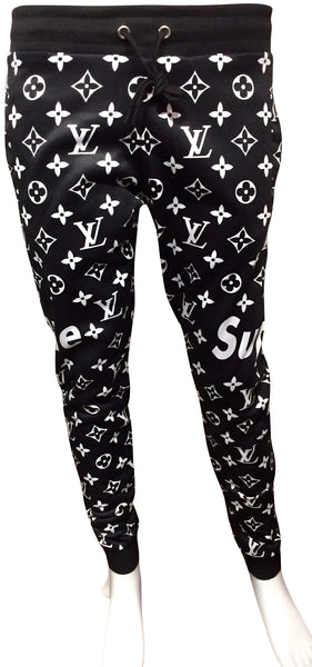 ^L0U!$^ (BLACK-WHITE) ~ALL OVER PRINT~ JOGGER SWEATPANTS