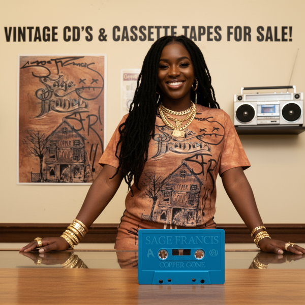 •SAGE FRANCIS - COPPER GONE• ~2014 LIMITED EDITION PRESSING~ (BLUE CASSETTE TAPE) (SIGNED BY SF)