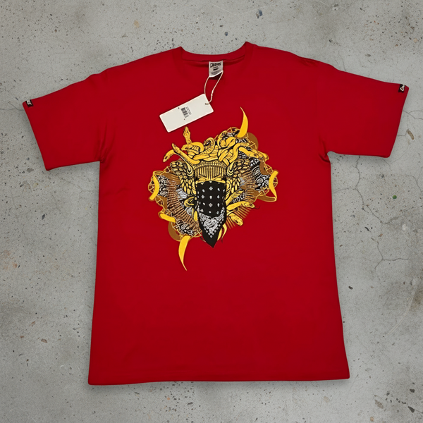 *CROOKS & CASTLES* (RED) ~MEDUSA RIBBON~ SHORT SLEEVE T-SHIRT