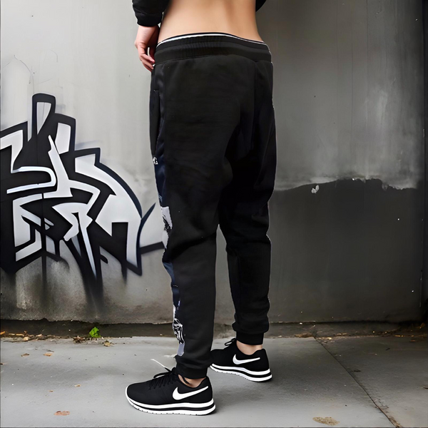 ^BLACK FLAG^ (BLACK) ~CREW POSSE~ EMBROIDERED JOGGER SWEATPANTS (CUT & SEW)