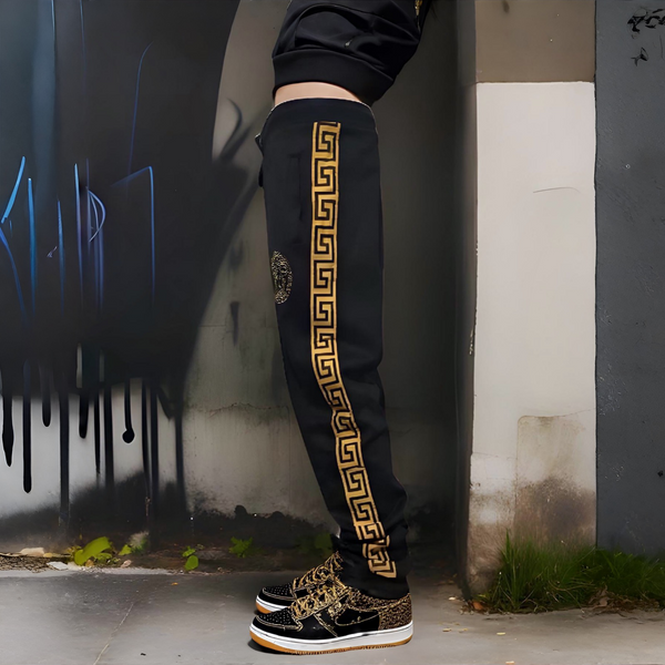 ^MEDUSA STYLE^ (STYLE) (BLACK-GOLD) JOGGER SWEATPANTS ~LUXURY~