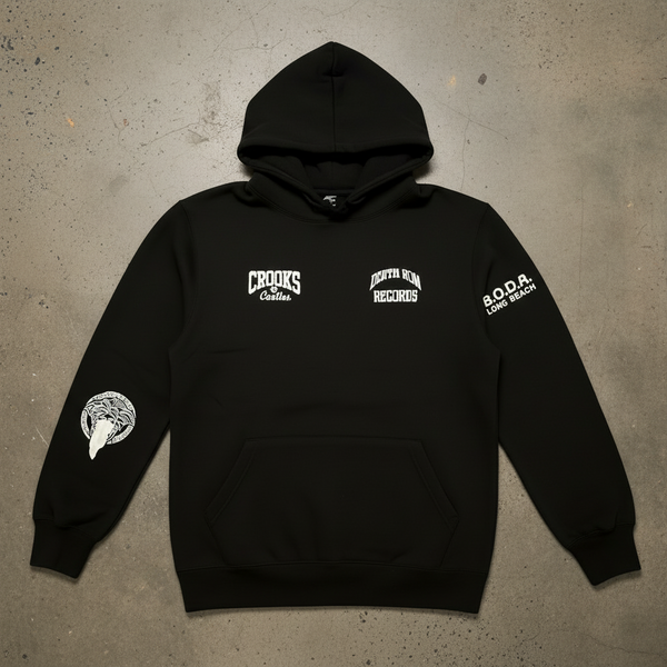 *CROOKS & CASTLES* (BLACK) ~DEATH ROW RECORDS~ PULLOVER HOODIES FOR MEN (COLLABS)