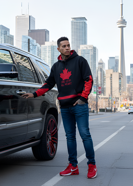 *ALL HEART* ~World Juniors Team Canada~ (BLACK-RED) •PULLOVER HOODIES• (Cut & Sew / Embroidery)