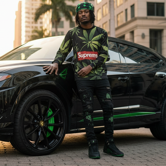 *$UPR3M3* ~WEED LEAF~ •LONG SLEEVE TEES•