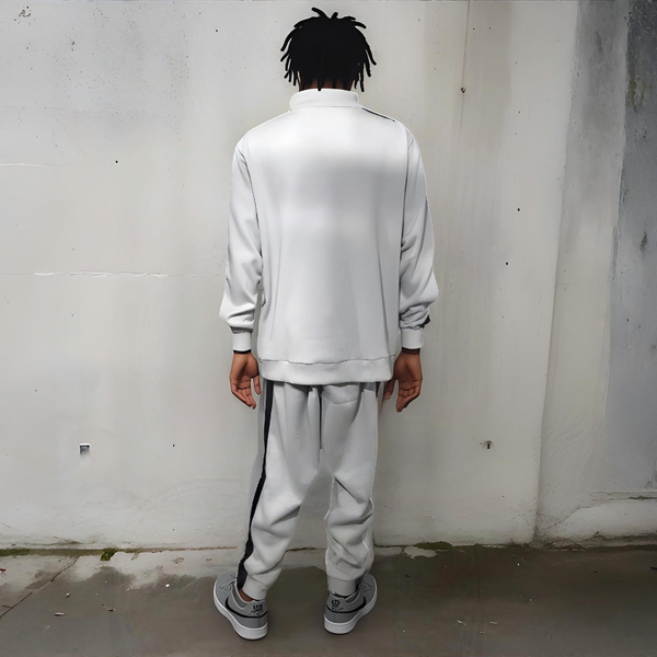 ^SEAN JOHN^ (GREY-MULTI)  POLYESTER COLLARED ZIP UP TRACKSUITS (XB SIZED)