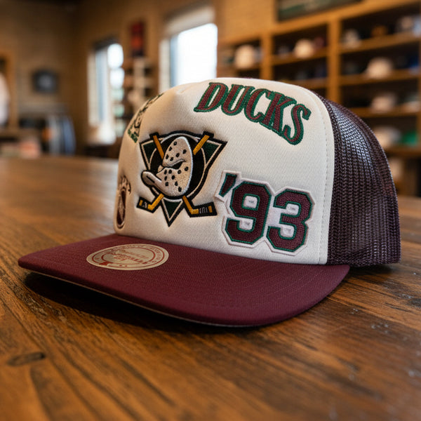 *Anaheim Mighty Ducks* ~Adjustable Fit SnapBack Trucker Mesh Hats by Mitchell & Ness~