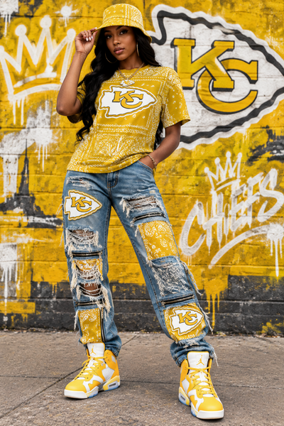 *BUCKET HAT* ~Unisex Reversible~ •Med/Large Fit• (Yellow Bandana)
