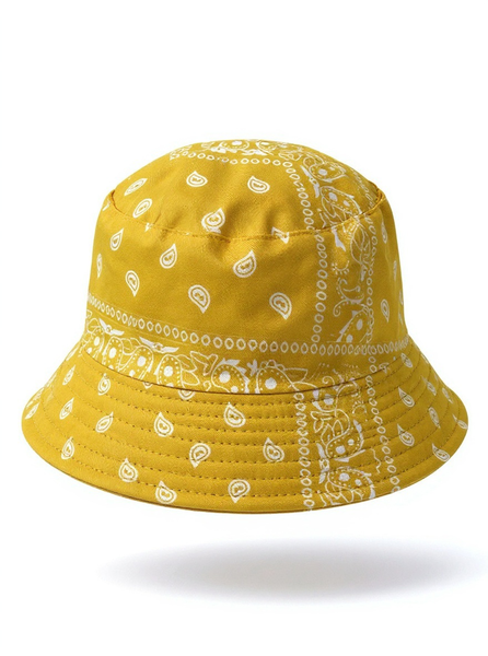 *Bucket Hat* ~Unisex Reversible~ •Med/Large Fit• (Yellow Bandana)