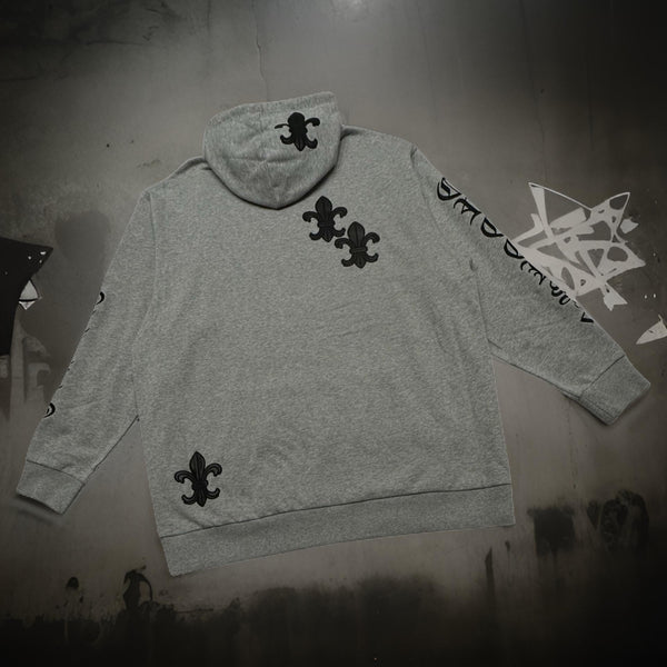 *CROOKS & CASTLES* (GREY) ~PU GOTHIC~ LUXURY PULLOVER HOODIES