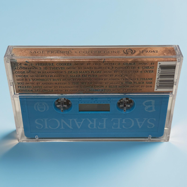 •SAGE FRANCIS - COPPER GONE• ~2014 LIMITED EDITION PRESSING~ (BLUE CASSETTE TAPE) (SIGNED BY SF)