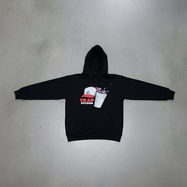 *DESIGN BY HUMANS* (BLACK) ZIP UP HOODIE (DISTRESSED LOGO STYLE)