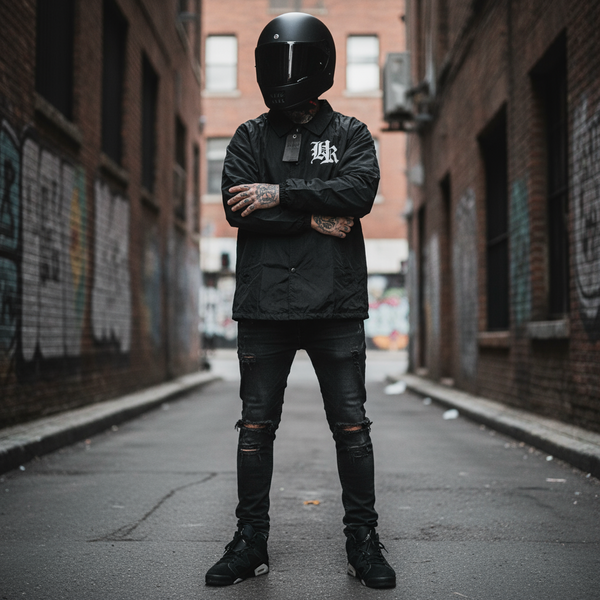 *HEADRUSH* (Black) ~Headrush Savages~ lined windbreaker jackets (Button up)