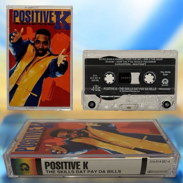 •POSITIVE K ~ THE SKILLS DAT PAY DA BILLS• ~1992 OG PRESSING~ (CASSETTE TAPE) (1)