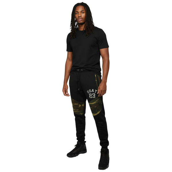 ^23 GOAT^ CAMOUFLAGE LUXURY JOGGER SWEATS (CUT & SEW) (EMBROIDERED LOGO)