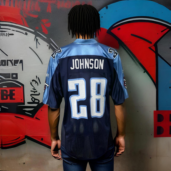 ^TENNESSEE TITANS^ (JOHNSON) ~ON FIELD~ NFL JERSEY