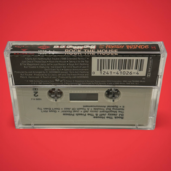 •D.J. JAZZY JEFF AND THE FRESH PRINCE - ROCK THE HOUSE• ~1987 OG PRESSING~ (CASSETTE TAPE)