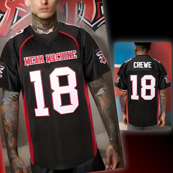 ^MEAN MACHINE 18 CREWE^ Football Jerseys (Stitched Logos & Numbers)