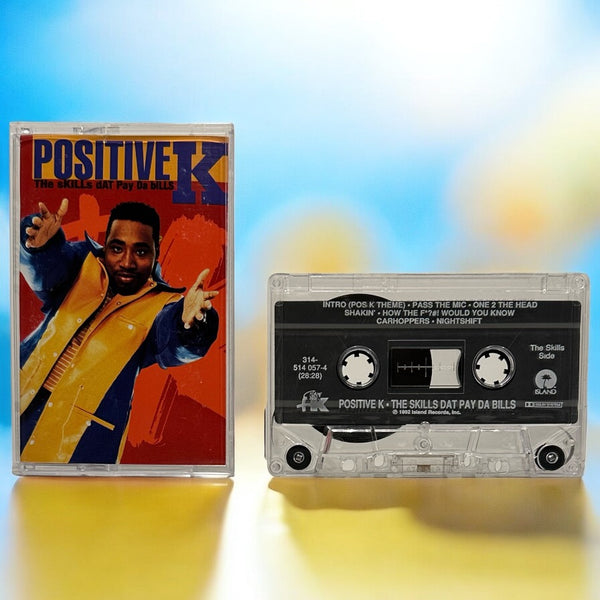 •POSITIVE K ~ THE SKILLS DAT PAY DA BILLS• ~1992 OG PRESSING~ (CASSETTE TAPE) (1)