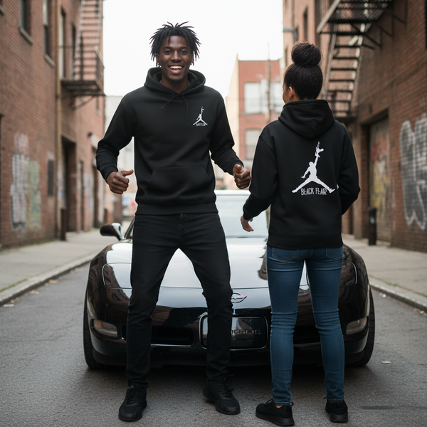 *BLACK FLAG* (BLACK) ~AIR JORDAN DRACO STRAPPED~ PULLOVER HOODIES (EMBROIDERED LOGOS)