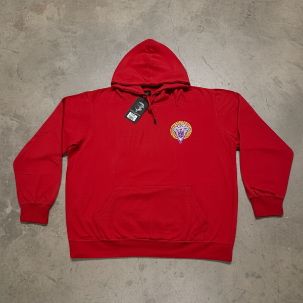 *CROOKS & CASTLES* (RED) ~ROYAL MEDUSA~ TWO SIDED PRINT PULLOVER HOODIES FOR MEN