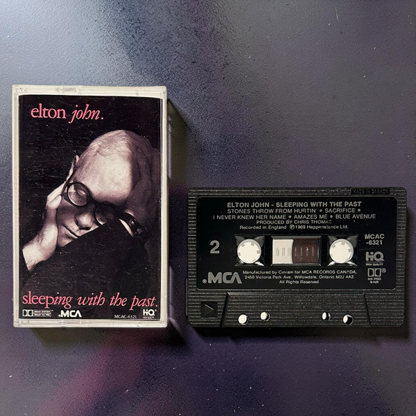 •ELTON JOHN ~ SLEEPING WITH THE PAST• ~1989 OG CANADIAN PRESSINGS~ (CD & CASSETTE TAPE)