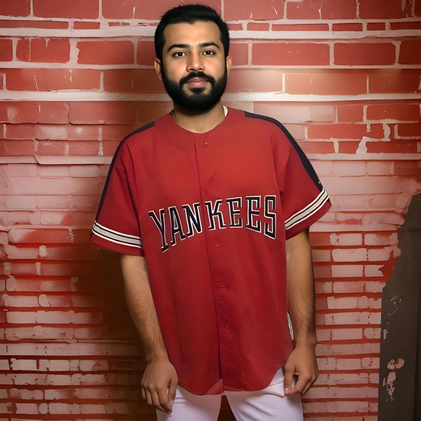 ^NEW YORK YANKEES^ (RED-MULTI) ~PRE-LOVED~ STARTER JERSEY
