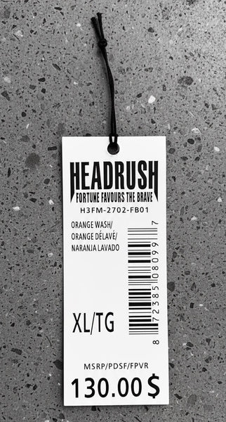 *HEADRUSH* ~The Brave~ •Orange Acid Wash hoodies• (Puff Print)