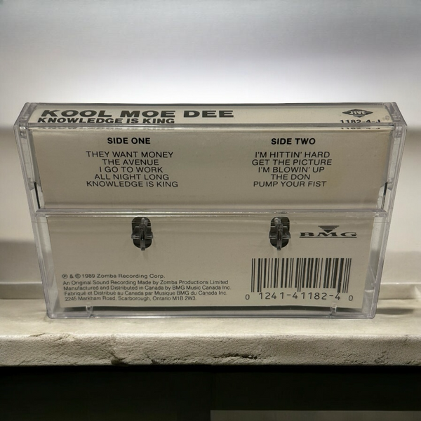 •KOOL MOE DEE - KNOWLEDGE IS KING• ~1989 OG PRESSING~ (CASSETTE TAPE) (CANADIAN BLACK SHELL)