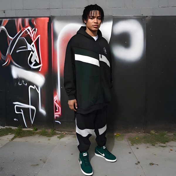 ^SEAN JOHN^ (GREEN~MULTI) POLYESTER HOODED ZIP UP TRACKSUITS (XB SIZED)