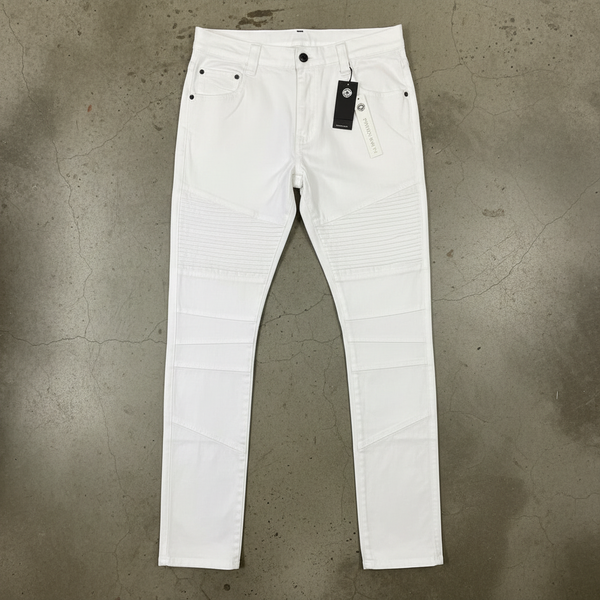 *AKADEMIKS* (WHITE) ~SLIM STRETCH~ RIBBED DENIM (34” X 32”)