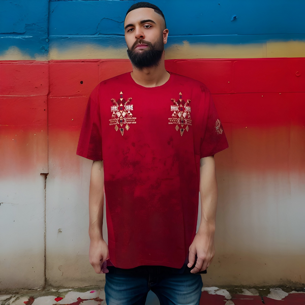 ^8IGHTH DSTRKT^ (RED) ~EMBROIDERED LOGOS~ SHORT SLEEVE T-SHIRTS