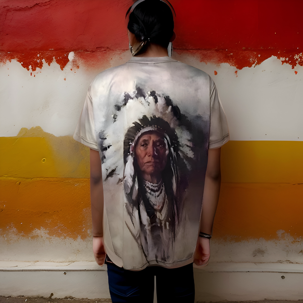 ^NATIVE AMERICAN^ ~DOUBLE SIDED PRINT~ LIGHTWEIGHT SUMMER T-SHIRTS