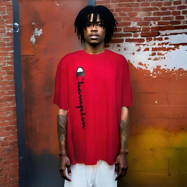 ^CHAMPION ATHLETICS^ (RED) SHORT SLEEVE T-SHIRT (TALL SIZES)