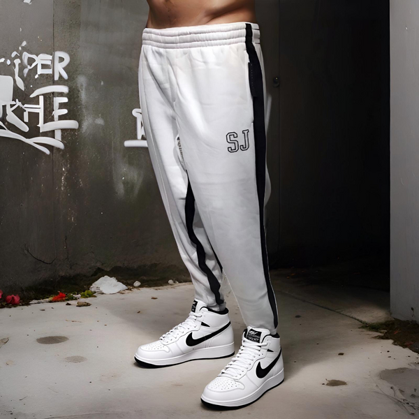 ^SEAN JOHN^ (WHITE) POLYESTER JOGGER SWEATPANTS (XB SIZED)